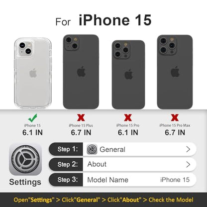 Follaroma for iPhone 15 Case, Shockproof Protection,Crystal Clear | Heavy Duty Shockproof Protection Phone Cases, Anti-Drop, Dual Layer Transparent Rugged Protective Cover, 6.1 inch - color: Clear, size: iPhone 15 6.1‘’