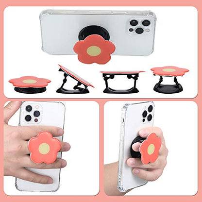 Weewooday 3 Pcs Phone Grip Holder Daisy Flower Collapsible Finger Phone Expand Holder Self Adhesive Cute 2D Grip Multi Functional Foldable Stand for Smartphone Cellphone Tablet Accessory, 3 Colors