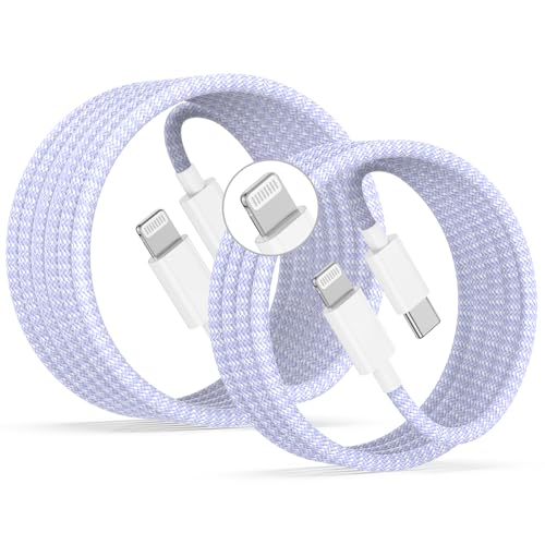 20W Lightning Cable to USB C, [Apple MFi Certified] Braided Fast Cable - color: Purple, size: 20W-6FT+10FT