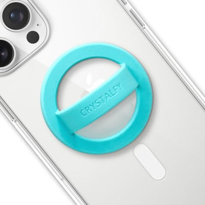 Grips by CRYSTALFYMagnetic Silicone Ring Grip Phone Holder, Rotating Finger Loop Ring Grip Holder, Soft and Portable, Strong Magnetic Attraction, Compatible with Magsafe Phone Case (Blue) - color: Blue