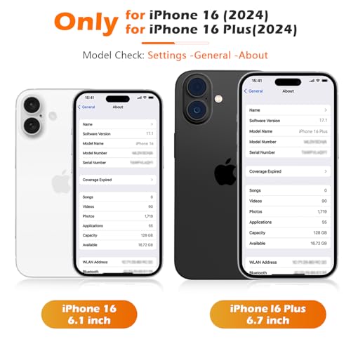 imluckies for iPhone 16 / iPhone 16 Plus/iPhone 17 Camera Lens Protector, AR+AF Tempered Glass 9H Anti-Scratch Metal Individual Lens Cover, HD Clear Camera Accessories, Case Friendly - Black - color: Black