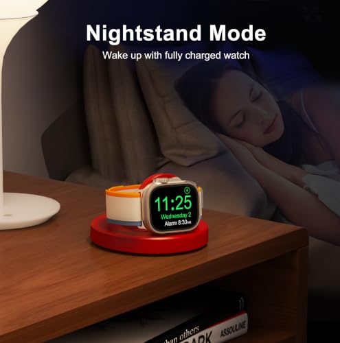 Upgraded for Apple Watch Charger, Foldable Travel Fast Charging Dock - color: Red, size: USB A