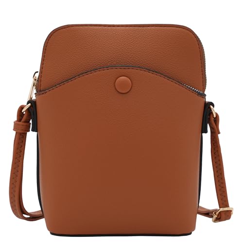 Small Crossbody Bag with Gold Hardware, Mini Shoulder Purse with Adjustable Strap - color: Tan