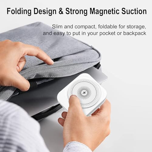 Upgrated 3 in 1 Wireless Charging Station Foldable Fast Wireless Charger Magnetic Charging Stand for iPhone 16 15 14 13 12 Pro Max for Apple Watch 9 8 7 6 5 4 3 2 for AirPods 3 2 Pro (White) - color: White