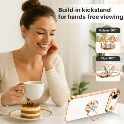 Dinick White for iPhone Air Case with Ring Holder Kickstand - color: White, size: 6.5'' iPhone Air