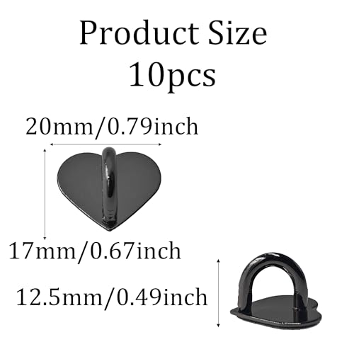 10PCS Rose Gold Heart Cell Phone Ring Holder, Adhesive Metal Finger Grip Stand for Smartphones, Phone Charm Hook Loop Accessories for Cases and Tablets