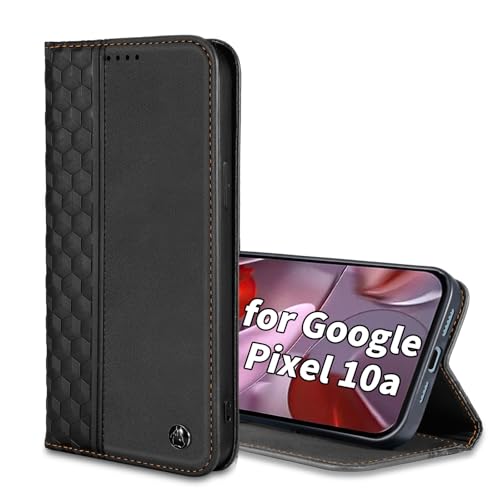 Wallet Case for Google Pixel 10a 2026 6.3 Inch - PU Leather Flip Cover with Card Holder Slots, Strong Magnetic Folio Kickstand Phone Case, Black - color: Black, size: Google Pixel 10a 6.3"