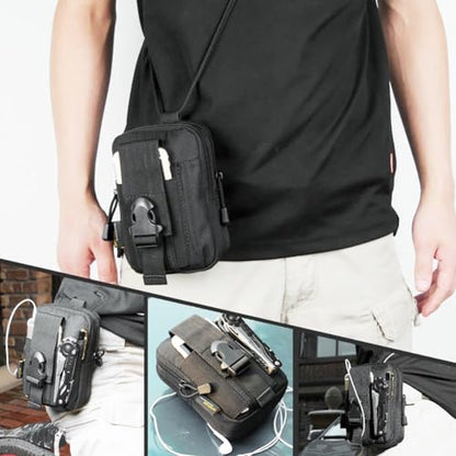 Belt Pouch, Tactical Molle Phone Pouch EDC Utility Pouches Waist Bag Packs, Small Cell Phone Holster Gear Tool Gadget Pocket for Men Running - color: Sansha Camo