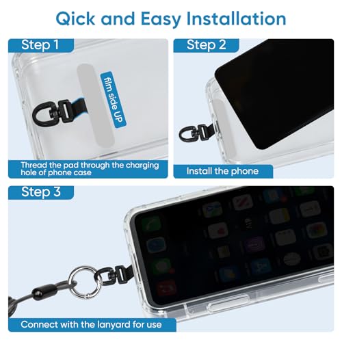 360° Swivel Heavy-Duty Metal Phone Tether Tabs - color: 2 Mint