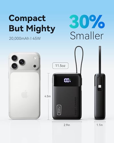 INIU Portable Charger, Smaller 45W Fast Charging Power Bank, 20000mAh Beige - color: Beige, size: 20000mAh