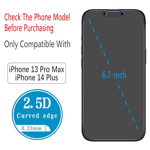 2 Pack Matte Privacy Screen Protector for iPhone 13 Pro Max/14 Plus - size: iPhone 13 Pro Max/14 Plus 6.7-Inch