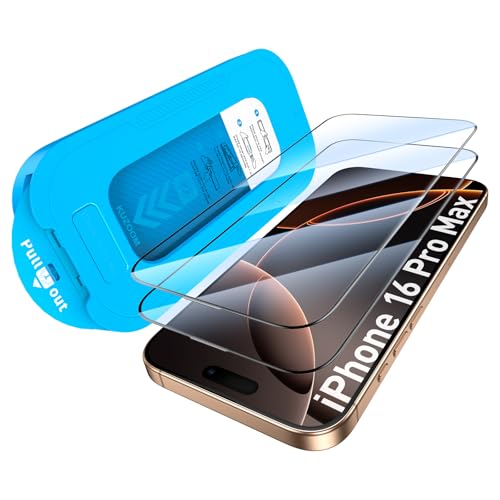 KUZOOM 2Pack HD Tempered Glass Screen Protector for iPhone 16 Pro Max - color: Transparent 16 Pro Max