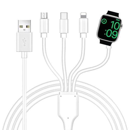 USB C Watch Charger 4 in 1 Portable Type C Charging Cable Compatible with Apple Watch iwatch Series Ultra/SE/8/7/6/5/4/3/2/1 and Compatible with iPhone,Galaxy,Pixel,Android (4ft/1.2M) - style: 4 in 1 USB