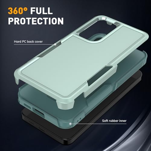Vinve for Samsung Galaxy S24 FE Case with HD Screen Protector, Military-Grade Shockproof & Dual-Layer Protection, Anti-Slip Grip Design Phone Case, Green - color: Green