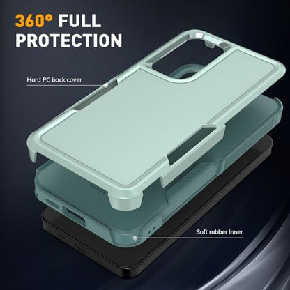 Vinve for Samsung Galaxy S24 FE Case with HD Screen Protector, Military-Grade Shockproof & Dual-Layer Protection, Anti-Slip Grip Design Phone Case, Green - color: Green