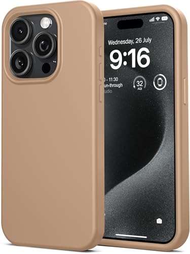 IceSword Compatible with iPhone 16 Pro Max Case Brown Taupe, Silicone Phone Case Cover Slim Protective Thin, Soft Neutral Premium Gel Anti Scratch Beige Minimalist [Shockproof] 6.9inch 16PM - Brown - color: Brown, size: iPhone 16 Pro Max (6.9 inch)