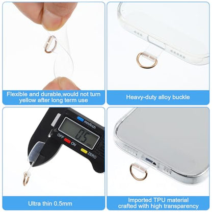 24 Pcs Phone Tether Tab Transparent Universal Phone Lanyard Patch Without Adhesive Lanyard Leash Strap for All