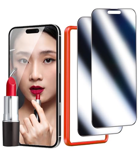 2 Pack Privacy Screen Protector for iPhone 16 Plus Mirrored - color: Silver iPhone 16 plus