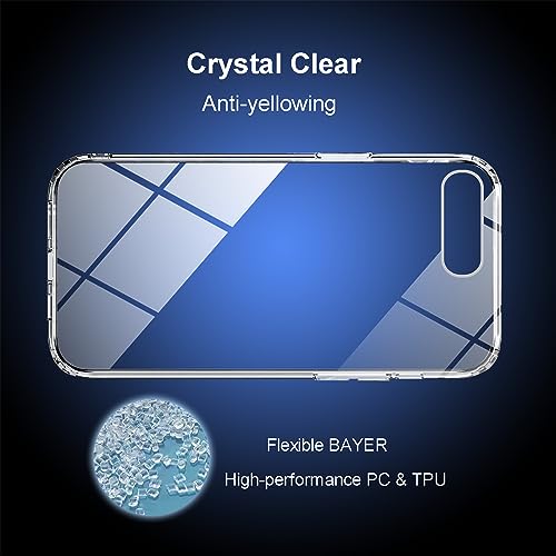 TENOC Phone Case Compatible with iPhone 7 Plus & iPhone 8 Plus, Clear Case Non-Yellowing Protective Bumper Hard Back Cover for 5.5 Inch - color: Clear Anti-Yellowing, size: iPhone 7/8 Plus