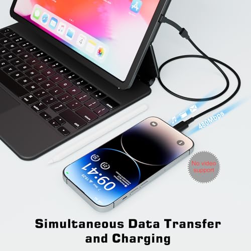 USB C to USB C Cable, 3FT 60W USB C Charging Cable, Right Angle USB C Cable, Compatible with iPhone 15/15 Pro/15 Plus/15 Pro Max, iPad mini 6/Pro 2021, MacBook Air/Pro, Samsung Galaxy S23