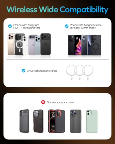 MOMAX Magnetic Wireless Power Bank, 5000mAh Slim 0.3" Portable Charger - color: Titanium, size: 5000 mAh