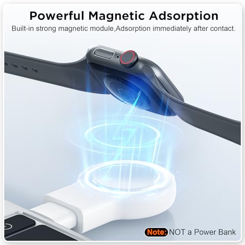 for Apple Watch Charger, Dual-Port Magnetic Portable iWatch Charger - color: AA-White