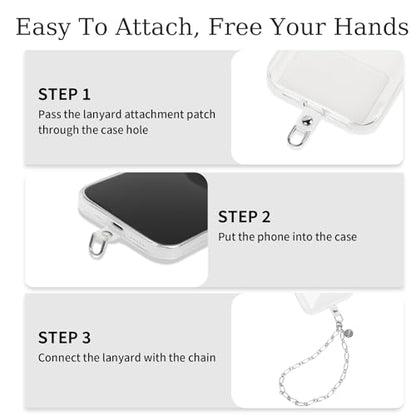 Phone Charm Detachable Metal Cellphone Wrist Strap for Women Girls, Cell Phone Lanyard - color: Aa-silver