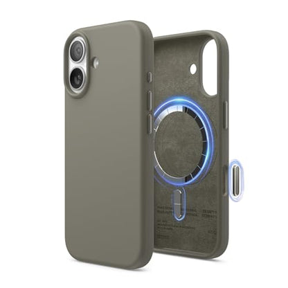 elago Premium Magnetic Silicone Case for iPhone 17 | Compatible with MagSafe, Liquid Silicone Material, Protection, Shockproof, Slim Phone (Medium Grey) - color: Medium Grey, size: iPhone 17