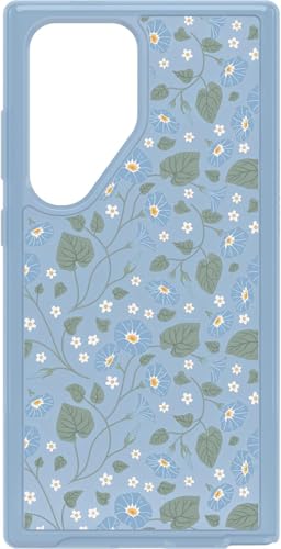 OtterBox Samsung Galaxy S24 Ultra (Only) - Symmetry Series Clear Case - Dawn Floral (Blue) - Ultra-Sleek - Wireless Charging Compatible - Raised Edges Protect Camera & Screen - Non-Retail Packaging - color: Dawn Floral (Blue)