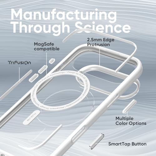 FLOLAB Surtect Tri-Fusion Magnetic for iPhone 17 Air Case Protective Slim Design Magsafe Compatible Military Grade - White Clear - color: White Clear, size: iPhone 17 Air