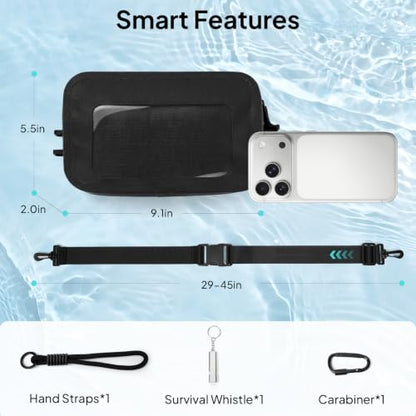 TOPEAST Waterproof Fanny Pack for Women & Men, Waterproof Belt Bag with Phone Pouch, Adjustable Crossbody & Waist Pack for Swimming, Hiking, Beach & Outdoors Essentials, Black - color: Black