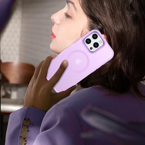 BENTOBEN Magnetic for iPhone 16 Pro Max Case,(Compatible with MagSafe) (Military Grade Drop Protection) Slim Translucent Matte Shockproof with Anti-Fingerprint Phone Case 6.9",Light Purple - color: Light Purple