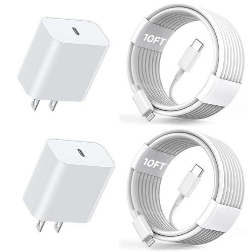 Extra Long 10FT Apple Fast Charger,Fast iPhone Charger Travel Plug Adapter - size: 10Feet