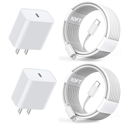 Extra Long 10FT Apple Fast Charger,Fast iPhone Charger Travel Plug Adapter - size: 10Feet