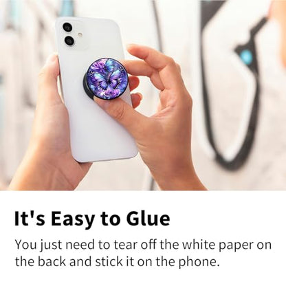 2 Pack Cell Phone Grip with Expanding Kickstand, Blue Butterfly - color: Blue Butterfly