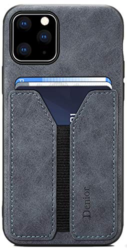 SINIANL Compatible with iPhone 11 Pro Card Case, Ultra Slim Shockproof Leather Credit Card Holder Slot Money Pocket Case, Protective Bumper Phone Cover Gray - color: Gray, size: Compatible with iPhone 11 Pro