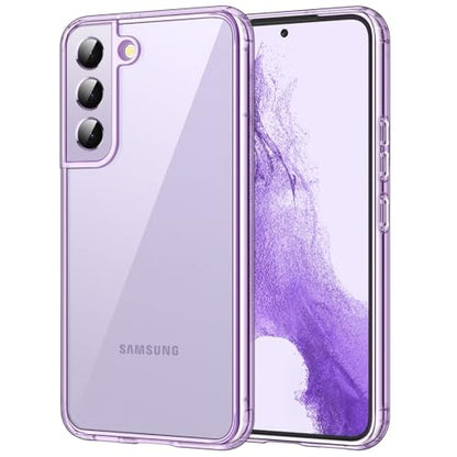 JETech Case for Samsung Galaxy S22, Anti-Yellowing, Purple | Shockproof Protection, Scratch Resistant Hard PC Back, Durable Transparent TPU Bumper - color: Purple