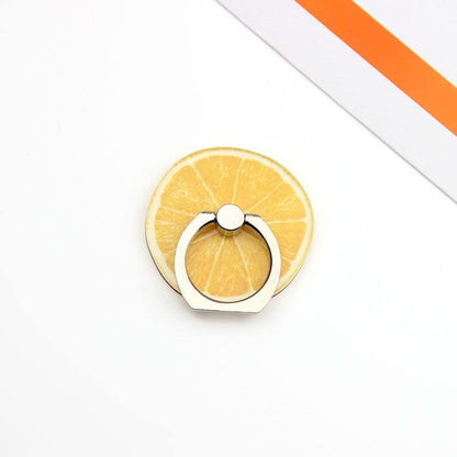 4Pcs Cute Phone Ring Holder Stand, Flowers Fruit Banana Orange Kiwi Lemon 360 Rotation Finger Ring Grip Mount for Smartphones and Tablets (Fruits) - color: Fruits