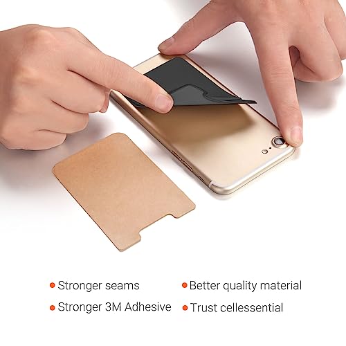 OBVIS Cell Phone Card Holder Stick On Wallet Sleeve, Black, 2 Pack - color: Black