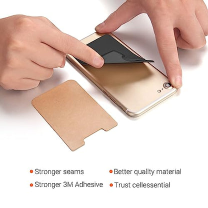 OBVIS Cell Phone Card Holder Stick On Wallet Sleeve, Black, 2 Pack - color: Black