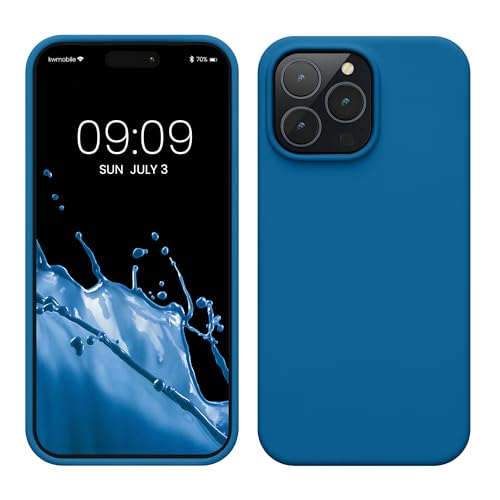 kwmobile Case for iPhone 14 Pro Max Case - Slim Soft TPU Silicone Cover - Works with Wireless Charging - Blue Reef - color: Blue Reef, size: iPhone 14 Pro Max