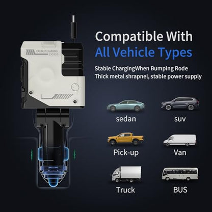 4 in 1 Retractable Car Charger with 4 Shock Absorbers,Cigarette Lighter Adapter with Retractable Cables (31.5 in),Road Trip Essentials for Iphone12/13/14/15/16/17(White)