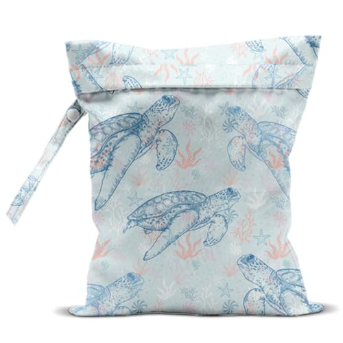 Turtle Wet Dry Bags for Diaper Waterproof Swimsuit Washable Reusable Bag for Beach Diapers Dirty Yoga Gym Clothes Plant Gifts for Men Women Friend - color: Turtle2