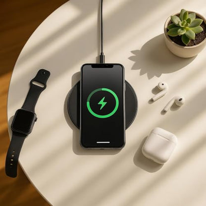 2 Pack 15W Fast Wireless Charger Compatible with iPhone and Samsung Galaxy - color: Black