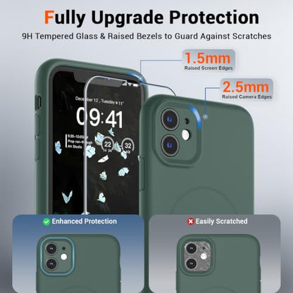 SUPFINE Silicone & Magnetic for iPhone 11 Case - color: Acacia Green, size: iPhone 11