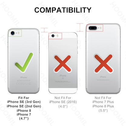HOOMIL Case for iPhone SE 3rd/2nd Gen, iPhone 7/iPhone 8, Non-Yellowing, Drop Protection, Anti-Scratch Transparent Hard Back Phone Cover - Crystal Clear - color: Clear, size: iPhone 7/8/SE 2020/2022
