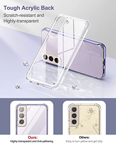 SURITCH for Samsung Galaxy S22+ Plus Clear Case 6.6" (Only), [Built-in Screen Protector] Full Body Protective Hard Shell+Soft TPU Phone Case for Samsung S22 Plus -(Lavender Blue Edge) - color: Lavender Blue Edge