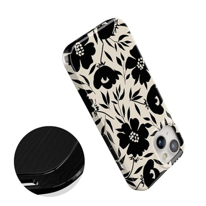 Casely iPhone 15 Plus Case | Dark Fantasy | Contrast Floral | Compatible with MagSafe | Classic Ultra Slim Design - color: Dark Fantasy | Contrast Floral