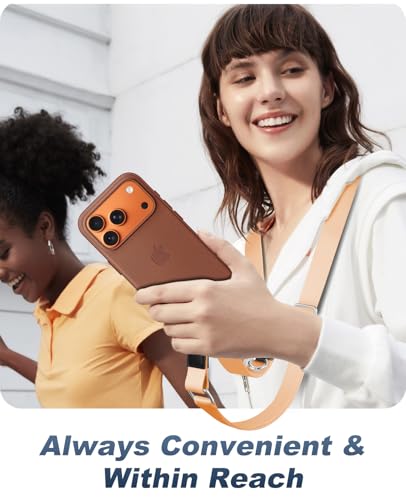 TiMOVO Phone Lanyard Crossbody for iPhone 17 Series Case, Adjustable Anti-Theft Phone Strap with Quick Release Buckle - color: Orange