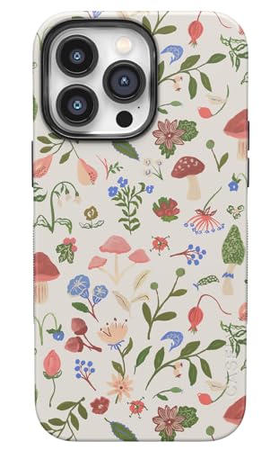 Casely iPhone 14 Pro Max Case | Garden Party | Mushroom Floral | Bold Protective Design | Compatible with MagSafe - color: Garden Party | Mushroom Floral